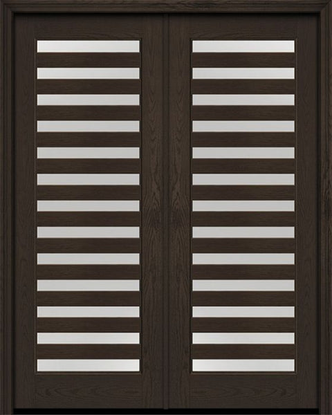 WDMA 72x96 Door (6ft by 8ft) Exterior Oak 13 Lite 8ft0in Full Lite Flush-Glazed Fiberglass Double Door 1