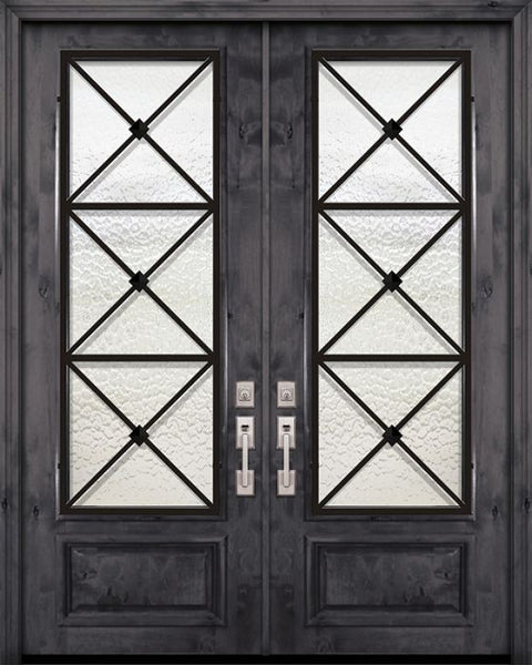 WDMA 72x96 Door (6ft by 8ft) Exterior Knotty Alder 36in x 96in Double 3/4 Lite Republic Estancia Alder Door 1