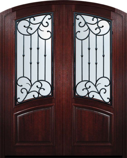 WDMA 72x96 Door (6ft by 8ft) Exterior Mahogany 36in x 96in Double Arch Top Catalina Door 1