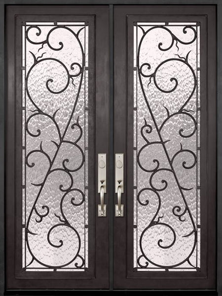 WDMA 72x96 Door (6ft by 8ft) Exterior 96in Bellagio Full Lite Double Wrought Iron Entry Door 1