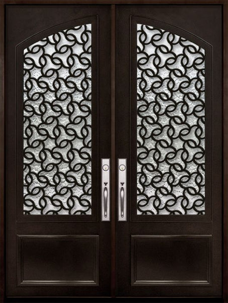 WDMA 72x96 Door (6ft by 8ft) Exterior 96in Arte 3/4 Arch Lite Double Contemporary Entry Door 1