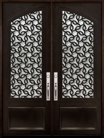 WDMA 72x96 Door (6ft by 8ft) Exterior 96in Arte 3/4 Arch Lite Double Contemporary Entry Door 1