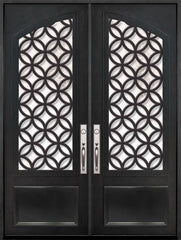 WDMA 72x96 Door (6ft by 8ft) Exterior 96in Eclectic 3/4 Arch Lite Double Contemporary Entry Door 1