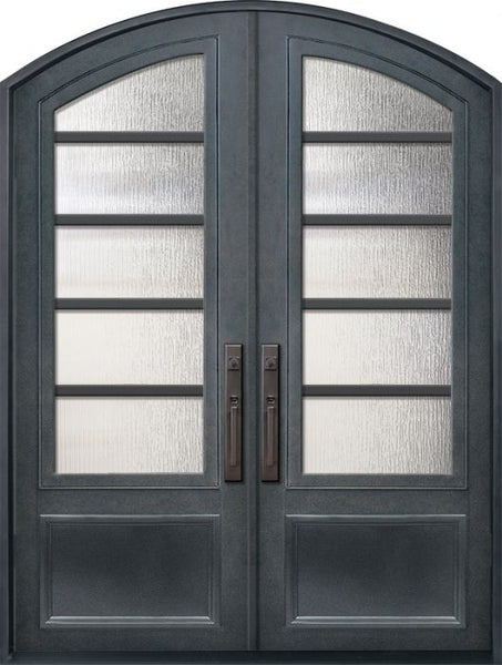 WDMA 72x96 Door (6ft by 8ft) Exterior 96in Urban-5 3/4 Lite Arch Top Double Contemporary Entry Door 1