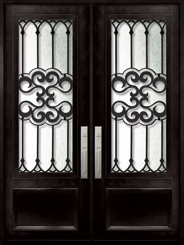 WDMA 72x96 Door (6ft by 8ft) Exterior 96in Tivoli 3/4 Lite Double Wrought Iron Entry Door 1