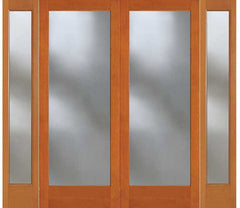 WDMA 76x80 Door (6ft4in by 6ft8in) French Fir 7001 Full Lite Exterior Double Door Sidelights 1