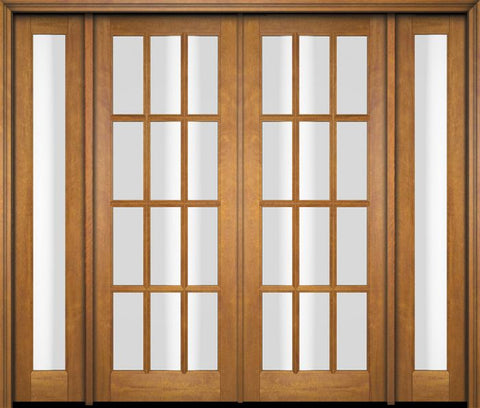 WDMA 76x80 Door (6ft4in by 6ft8in) Exterior Swing Mahogany 12 Lite TDL Double Entry Door Full Sidelights 1