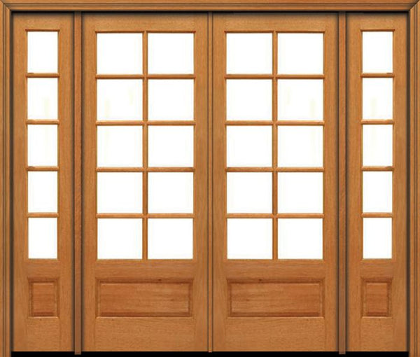 WDMA 76x96 Door (6ft4in by 8ft) Patio Mahogany 96in 10 lite French 1 Panel Double Door/2side IG Glass 1