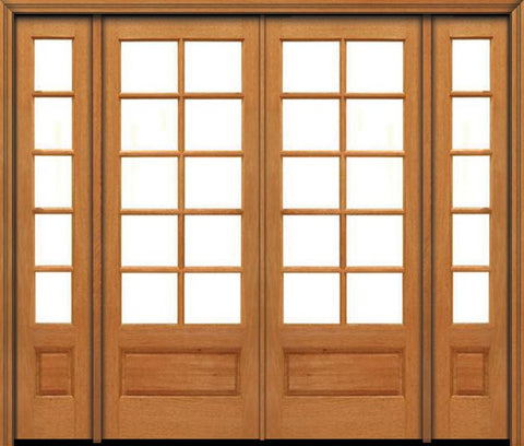 WDMA 76x96 Door (6ft4in by 8ft) Patio Mahogany 96in 10 lite French 1 Panel Double Door/2side IG Glass 1