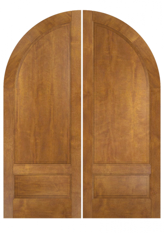 WDMA 84x96 Door (7ft by 8ft) Exterior Swing Mahogany 3/4 Round Top 2 Panel Transitional Home Style or Interior Double Door 2