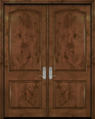 WDMA 84x96 Door (7ft by 8ft) Exterior Knotty Alder 42in x 96in Double Arch 2 Panel Estancia Alder Door 1