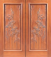 WDMA 84x96 Door (7ft by 8ft) Exterior Mahogany Hand Carved Panel Double Door in  1