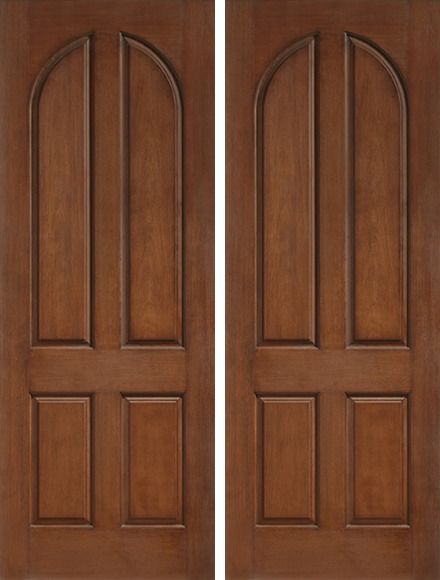 WDMA 84x96 Door (7ft by 8ft) Exterior Rustic 8ft 4 Panel Round Top Classic-Craft Collection Double Door Granite Full Lite 1