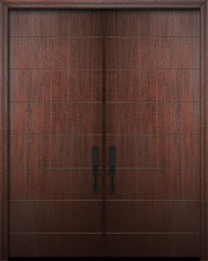 WDMA 84x96 Door (7ft by 8ft) Exterior Mahogany 42in x 96in Double Westwood Solid Contemporary Door 1