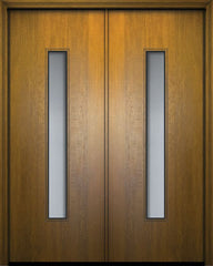 WDMA 84x96 Door (7ft by 8ft) Exterior Mahogany 42in x 96in Double Malibu Contemporary Door w/Textured Glass 1