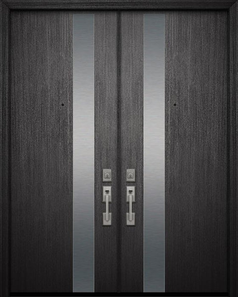 WDMA 84x96 Door (7ft by 8ft) Exterior Mahogany 42in x 96in Double Costa Mesa Steel Contemporary Door 1