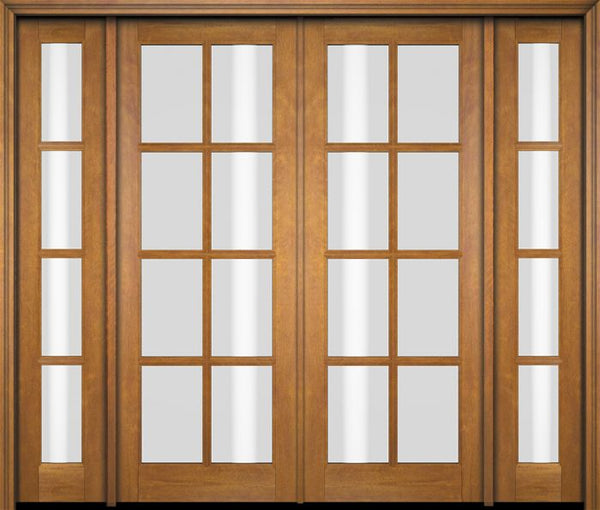 WDMA 86x80 Door (7ft2in by 6ft8in) Exterior Swing Mahogany 8 Lite TDL Double Entry Door Sidelights 1