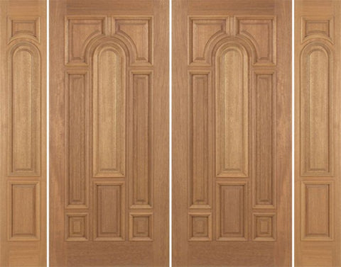 WDMA 88x80 Door (7ft4in by 6ft8in) Exterior Mahogany Revis Double Door/2side Plain Panel - 6ft8in Tall 1