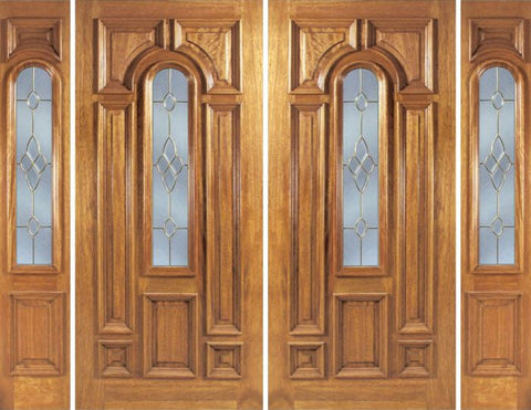 WDMA 88x80 Door (7ft4in by 6ft8in) Exterior Mahogany Ironbark Double Door/2side w/ C Glass 1