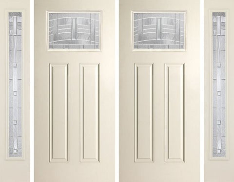 WDMA 88x80 Door (7ft4in by 6ft8in) Exterior Smooth MaplePark Craftsman Lite 2 Panel Star Double Door 2 Sides 1