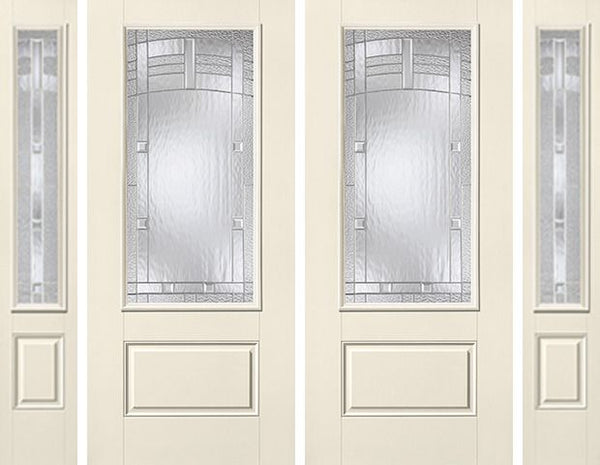 WDMA 88x80 Door (7ft4in by 6ft8in) Exterior Smooth MaplePark 3/4 Lite 1 Panel Star Double Door 2 Sides 1