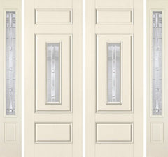 WDMA 88x96 Door (7ft4in by 8ft) Exterior Smooth MaplePark 8ft Center Lite 3 Panel Star Double Door 2 Sides 1