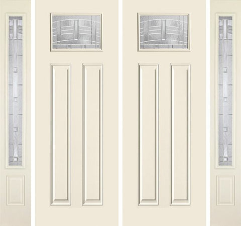 WDMA 88x96 Door (7ft4in by 8ft) Exterior Smooth MaplePark 8ft Craftsman Lite 2 Panel Star Double Door 2 Sides 1