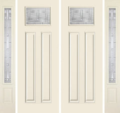 WDMA 88x96 Door (7ft4in by 8ft) Exterior Smooth MaplePark 8ft Craftsman Lite 2 Panel Star Double Door 2 Sides 1