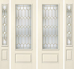 WDMA 88x96 Door (7ft4in by 8ft) Exterior Smooth Crystalline 8ft 3/4 Lite 1 Panel Star Double Door 2 Sides 1