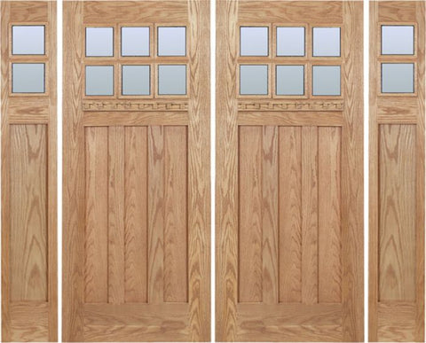 WDMA 96x80 Door (8ft by 6ft8in) Exterior Oak Randall Double Door/2side w/ DB Glass 1