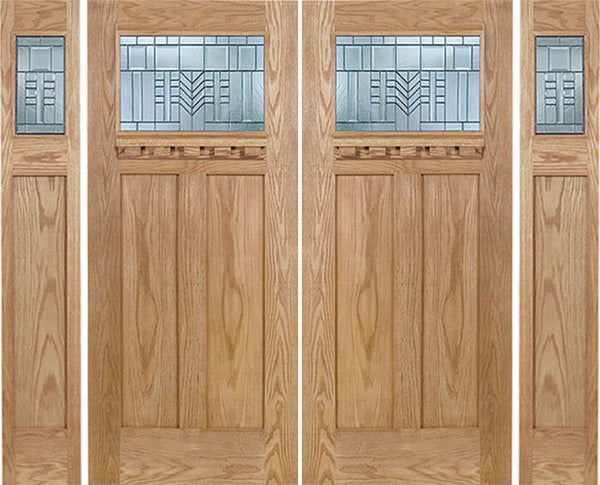 WDMA 96x80 Door (8ft by 6ft8in) Exterior Oak Pearce Double Door/2side w/ C Glass 1