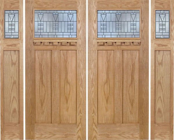 WDMA 96x80 Door (8ft by 6ft8in) Exterior Oak Pearce Double Door/2side w/ B Glass 1