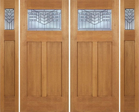 WDMA 96x80 Door (8ft by 6ft8in) Exterior Mahogany Pearce Double Door/2side w/ E Glass 1