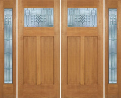 WDMA 96x80 Door (8ft by 6ft8in) Exterior Mahogany Pearce Double Door/2 Full-lite side w/ C Glass 1