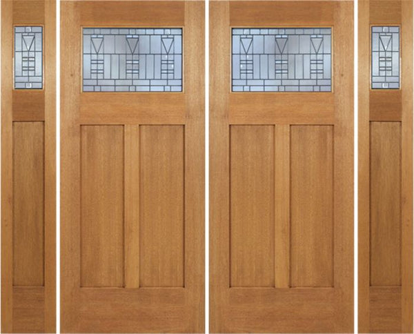 WDMA 96x80 Door (8ft by 6ft8in) Exterior Mahogany Pearce Double Door/2side w/ B Glass 1