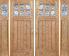 WDMA 96x80 Door (8ft by 6ft8in) Exterior Oak Randall Double Door/2side w/ Q Glass 1