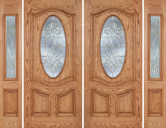 WDMA 96x80 Door (8ft by 6ft8in) Exterior Oak Dally Double Door/2side w/ CO Glass - 6ft8in Tall 1