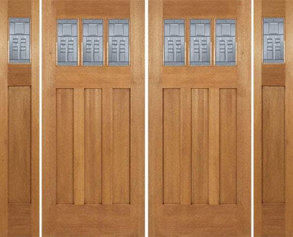 WDMA 96x84 Door (8ft by 7ft) Exterior Mahogany Barnsdale Double Door/2side w/ C Glass 1