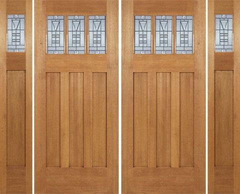 WDMA 96x84 Door (8ft by 7ft) Exterior Mahogany Barnsdale Double Door/2side w/ B Glass 1