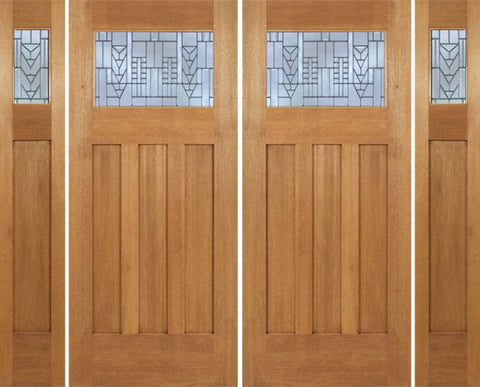 WDMA 96x84 Door (8ft by 7ft) Exterior Mahogany Biltmore Double Door/2side w/ A Glass 1