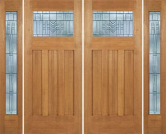 WDMA 96x84 Door (8ft by 7ft) Exterior Mahogany Biltmore Double Door/2 Full-lite side w/ C Glass 1