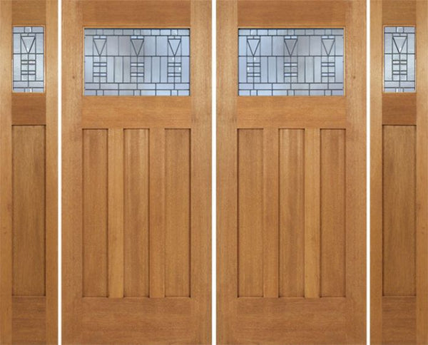 WDMA 96x84 Door (8ft by 7ft) Exterior Mahogany Biltmore Double Door/2side w/ B Glass 1