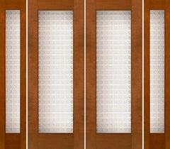 WDMA 96x96 Door (8ft by 8ft) Exterior Mahogany Double 2-1/4in Thick Doors Sidelights Art Glass Iron Work 1