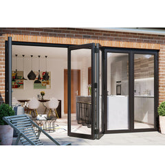 WDMA Black Aluminium Bi Folding Doors