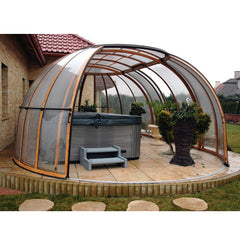 China WDMA Aluminum Pool Enclosure With Elegance Awning Hardware Retractable Folding Arms