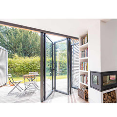 China WDMA Australia American Standard Alu Thermal Break Frame Insulated Glass Folding Door