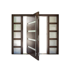 China WDMA Elegant Painted Surface Glass Wooden Pivot Entry Doors