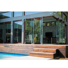 China WDMA European Standard Commercial System Frameless Folding Glass Door