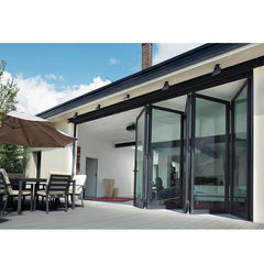 WDMA Grey Aluminium Glass Folding Door