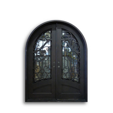 China WDMA wrought iron and glass doors iron arch door 